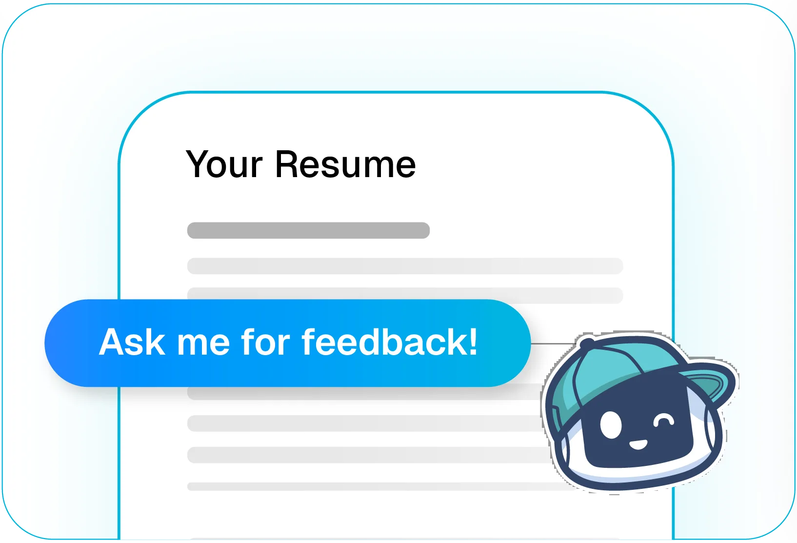 Resume agent illustration asking for feedback