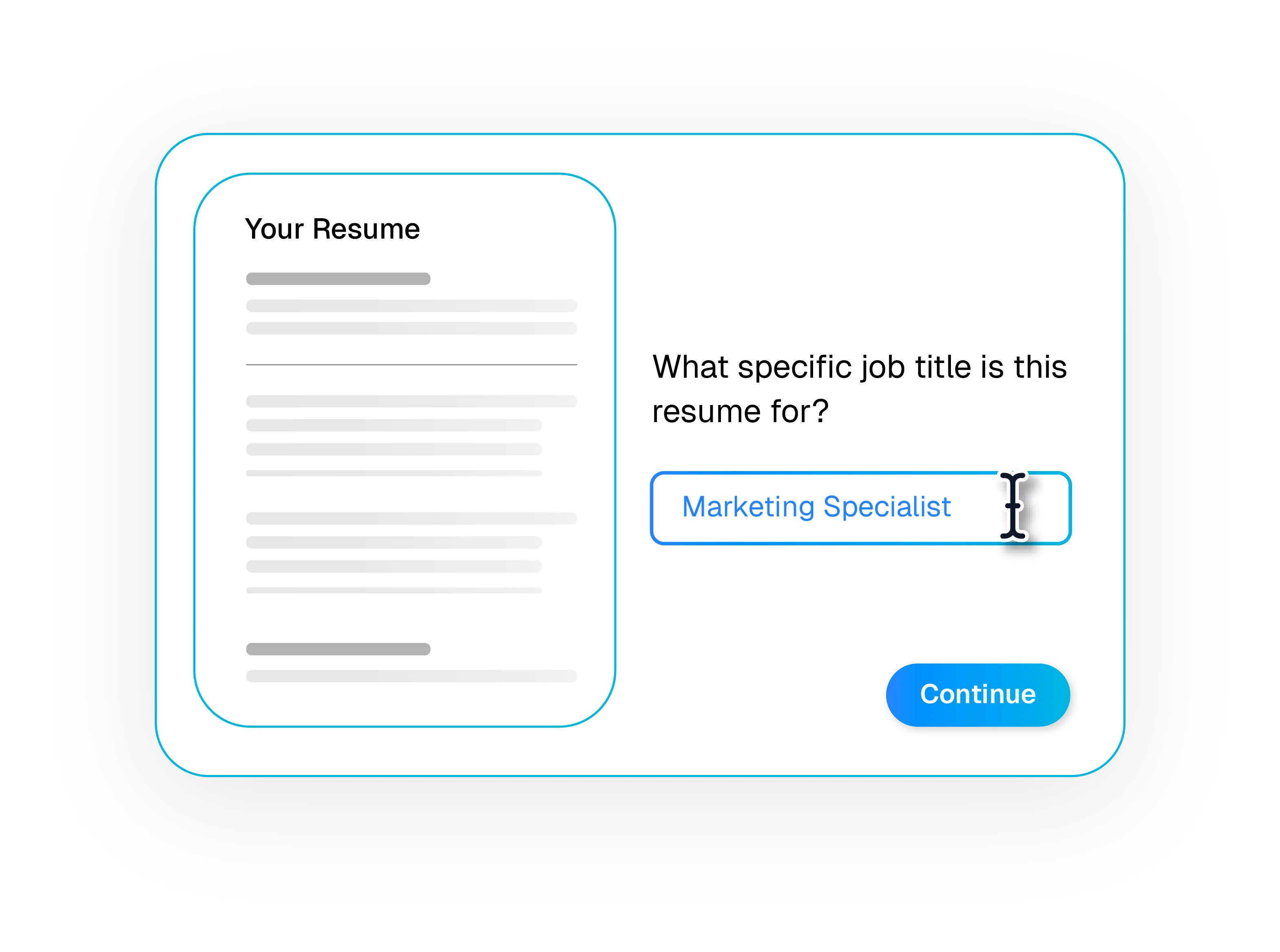 Job title input for a resume builder